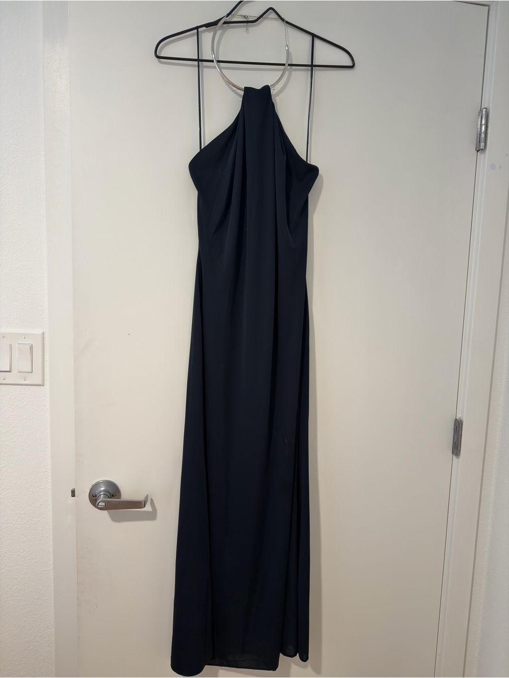 Mango Navy Halter Maxi Dress